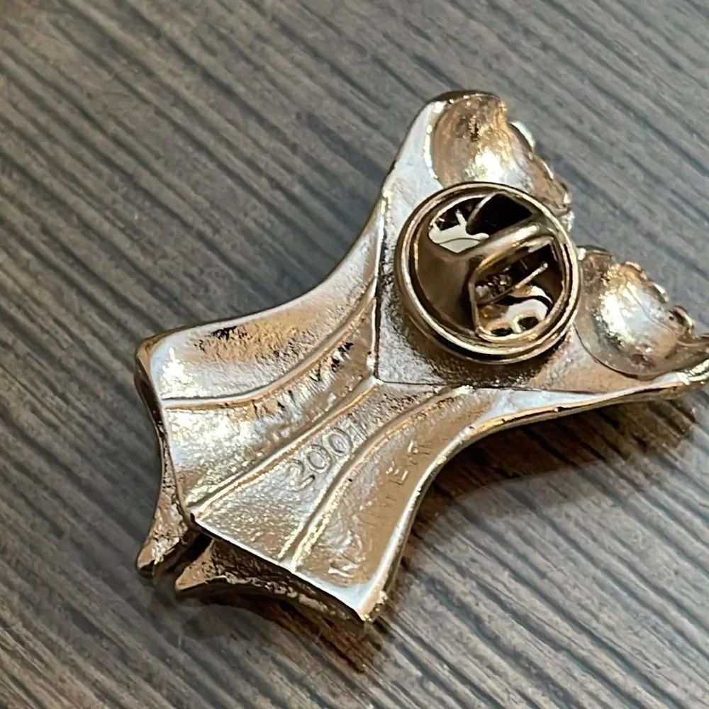 2001 Silver-tone Bustier Brooch Pin By Jill Weiner Lingerie Fashion Burlesque